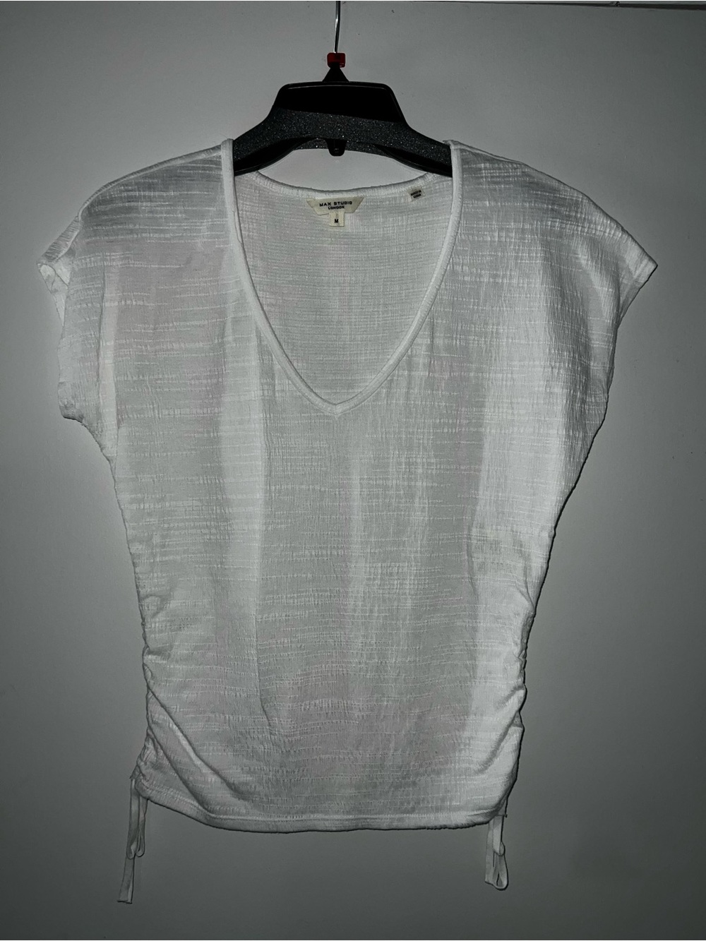 White V-Neck Short Sleeve Women’s Top